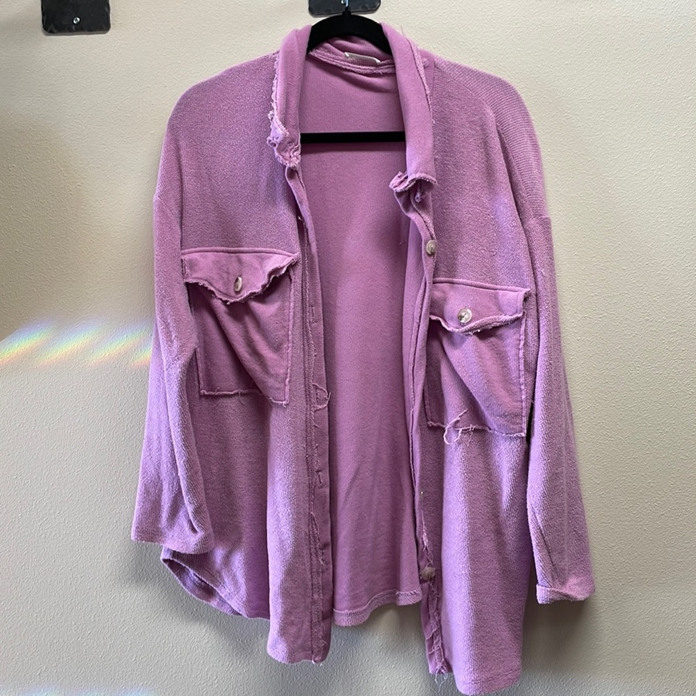 Pink button down sweater